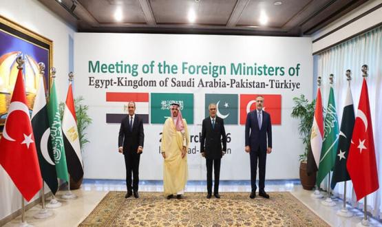 وزراء خارجية مصر والسعودية وتركيا وباكستان