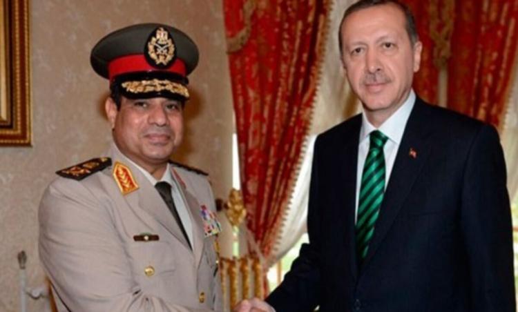 الرئيس التركي أردوغان يميناً والرئيس المصري السيسي يساراً