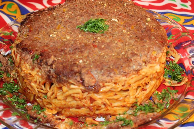 طاجن المكرونة باللحمة