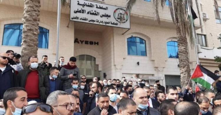 احتجاجات نقابة المحامين الفلسطينيين