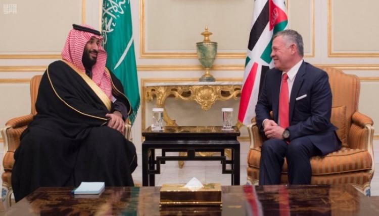 ملك الأردن عبد الله بن حسين مع ولي عهد السعودية الأمير محمد بن سلمان