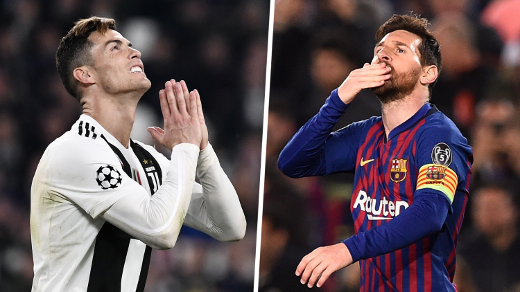 قائد فريق برشلونة ليونيل ميسي ومهاجم فريق يوفينتوس كريستيانو رونالدو