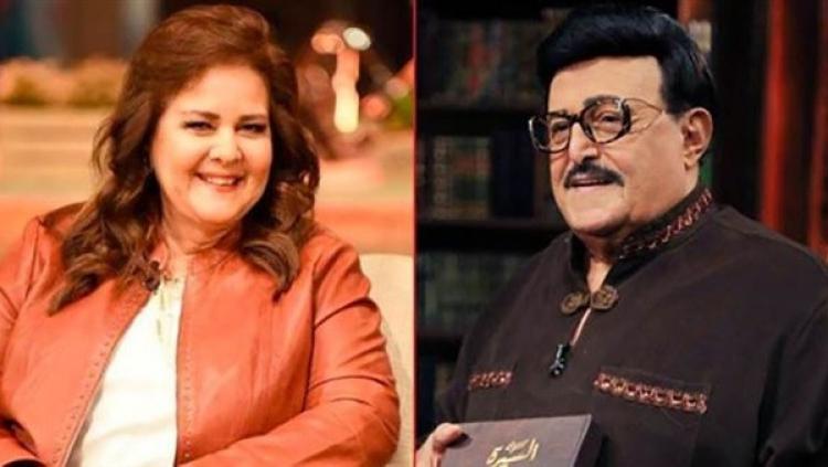 الفنان سمير غانم وزجته الفنانة دلال عبد العزيز