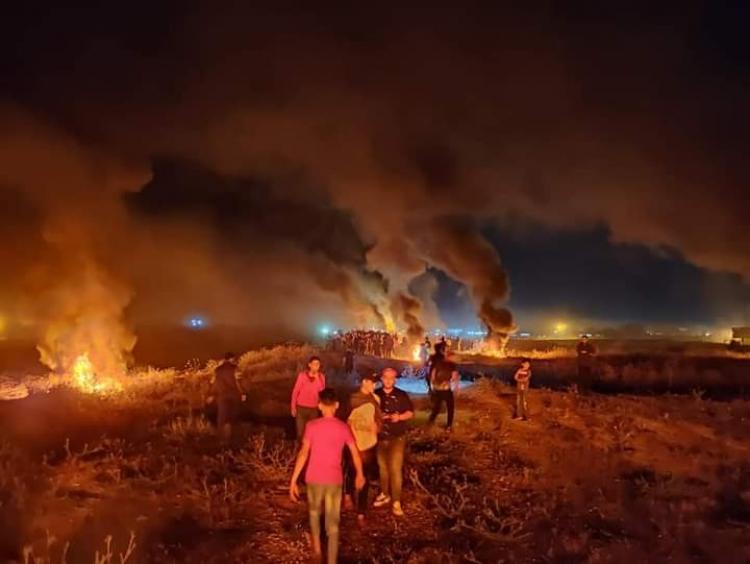 جانب من فعاليات الارباك الليلي في قطاع غزة