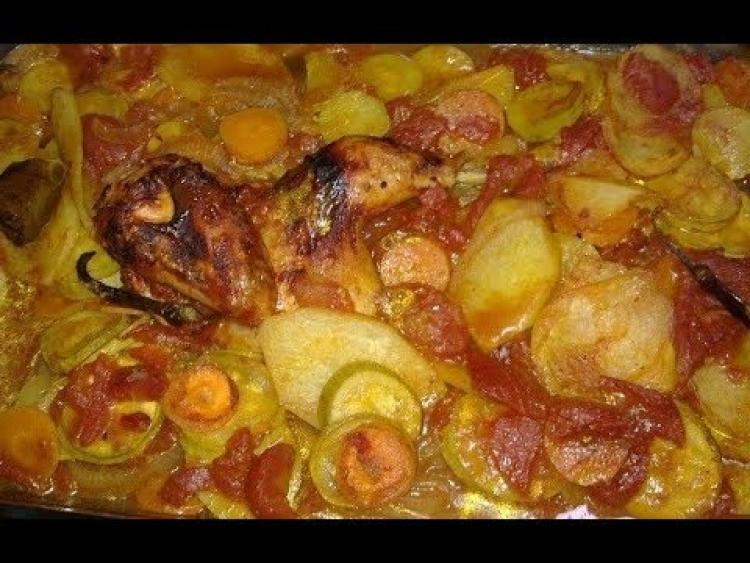 صينية كوسة بالفراخ