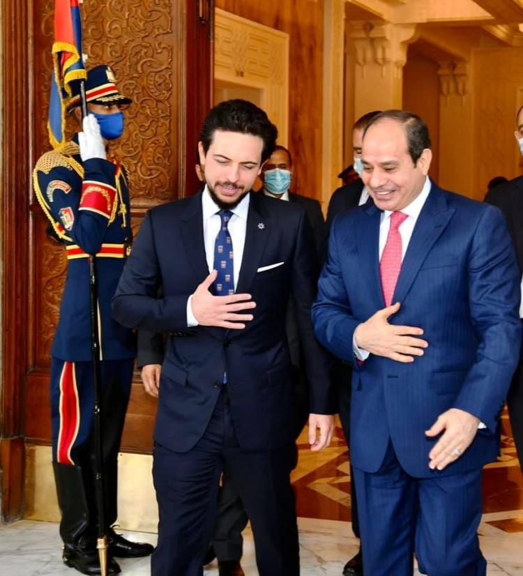 جانب من لقاء الرئيس السيسي والأمير الحسين بن عبد الله