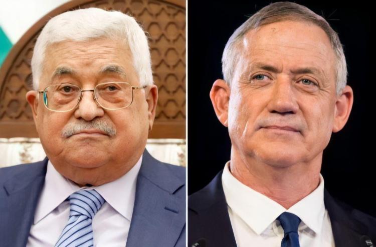 بيني غانتس والرئيس الفلسطيني محمود عباس