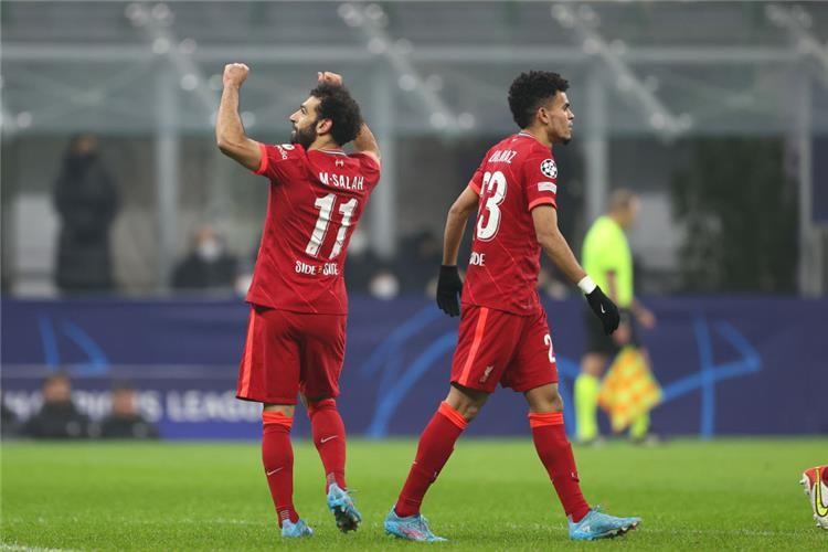 فرحة محمد صلاح بعد تسجيله الهدف الثاني