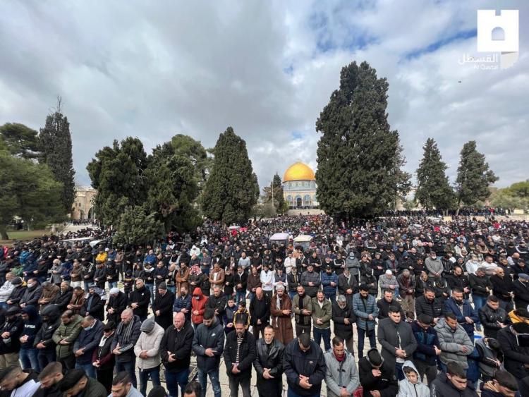 خلال صلاة الجمعة في المسجد الاقصى اليوم