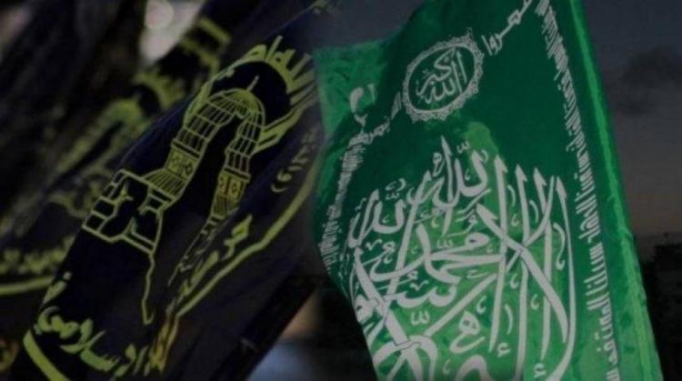 رايات حماس والجهاد.
