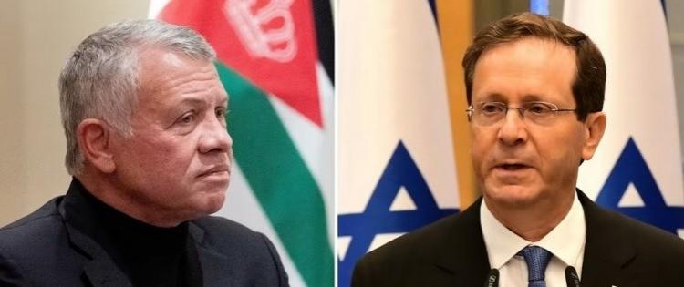 ملك الآردن والرئيس الاسرائيلي