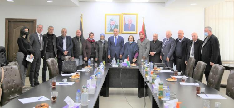 لقاء حسين الشيخ مع كوادر وزارة الصحة الفلسطينية في غزة