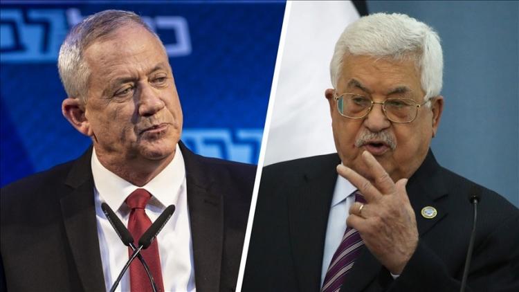 الرئيس محمود عباس ووزير الجيش الاسرائيلي بيني غانتس