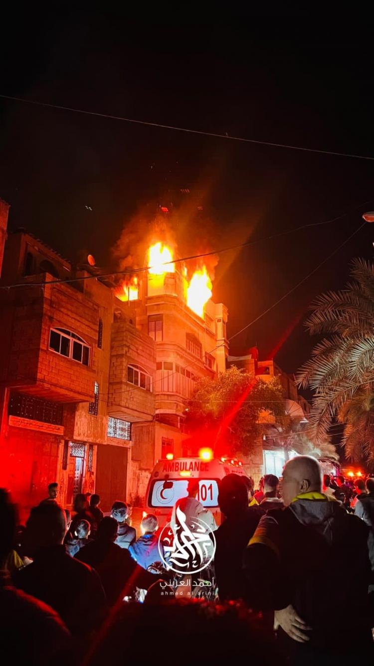 حريق في منزل بشمال غزة