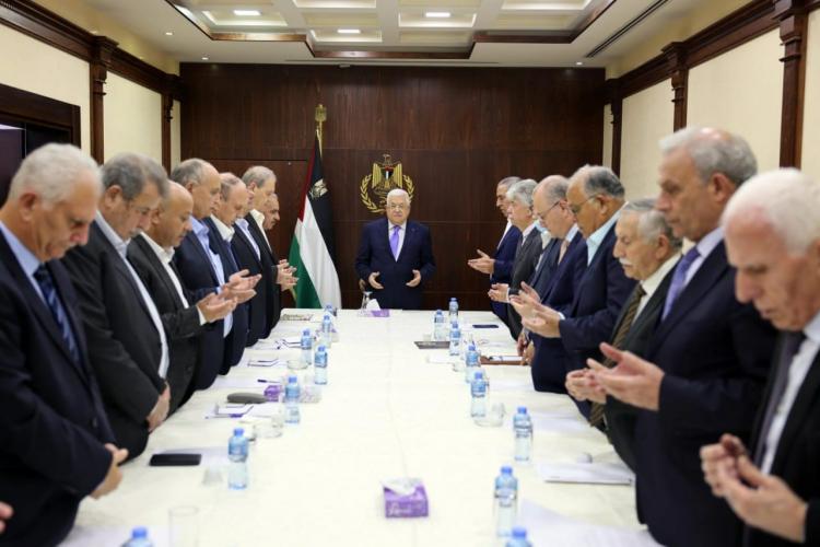 خلال اجتماع اللجنة التنفيذية مساء اليوم برئاسة الرئيس محمود عباس