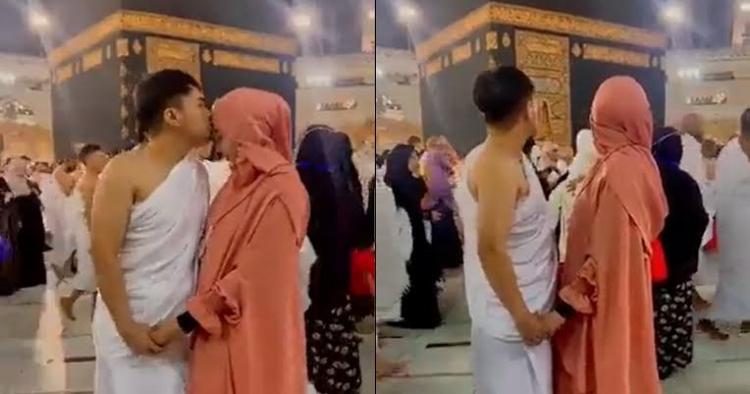 شاب وفتاة أمام للكعبة