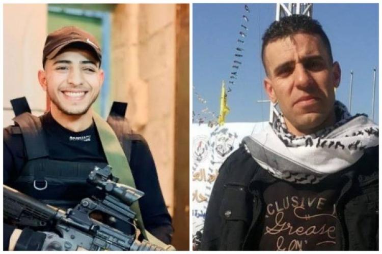 الشهيدان في نابلس هذا الصباح: المشتبك محمد أبو بكر (يمين) والمشتبك محمد الحلاق (يسار)