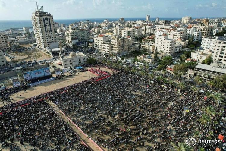 تصوير جوي لمهرجان حركة الجهاد الإسلامي في غزة.. عدسة: رويترز