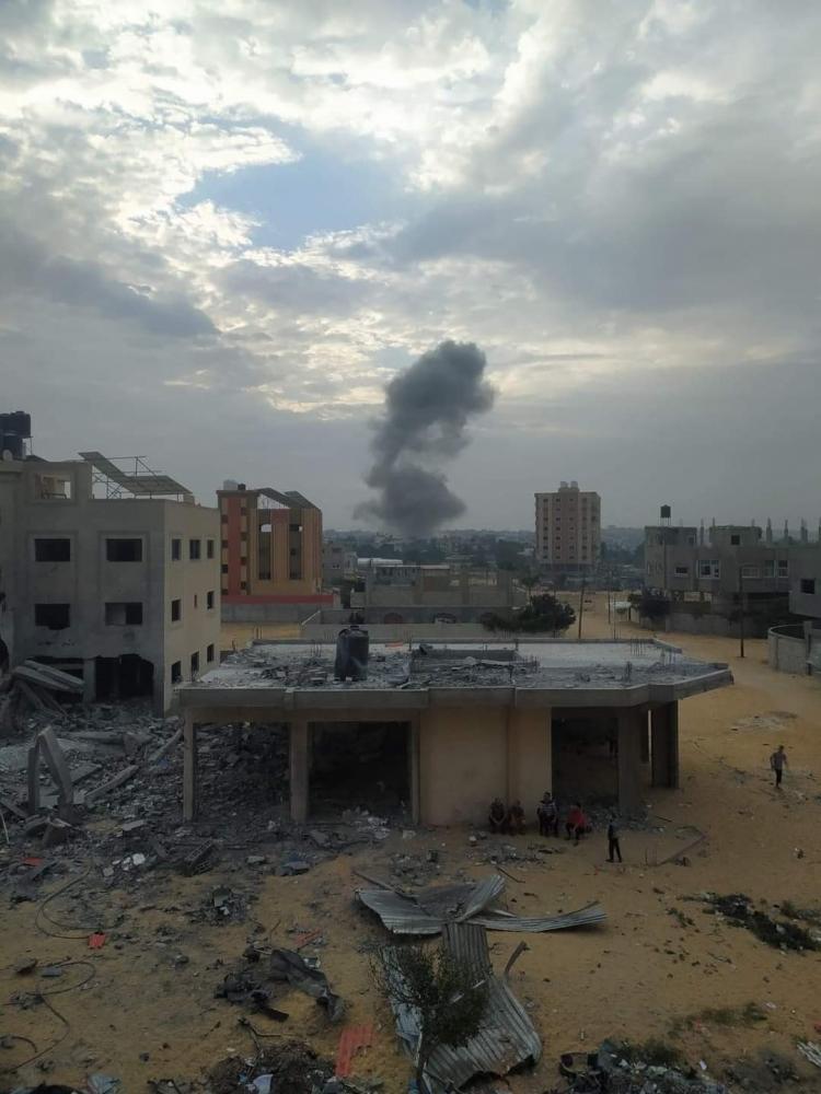 غارة على مدينة حمد في خان يونس