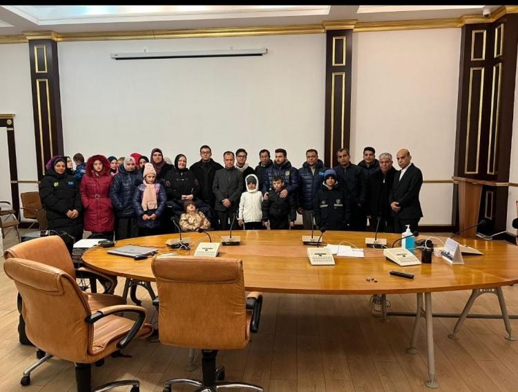 خلال استقبال السفير أبو منتصر أبو زيد العلائلات الفلسطينية الكازاخستانية