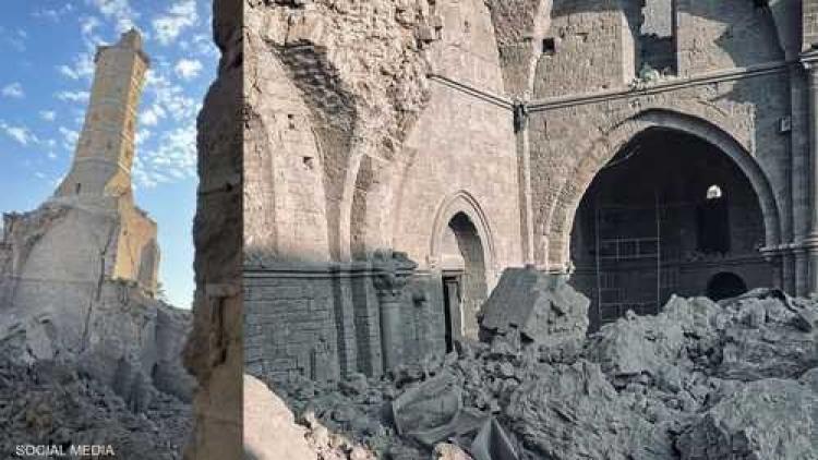 المسجد العمري بغزة بعد تدميره
