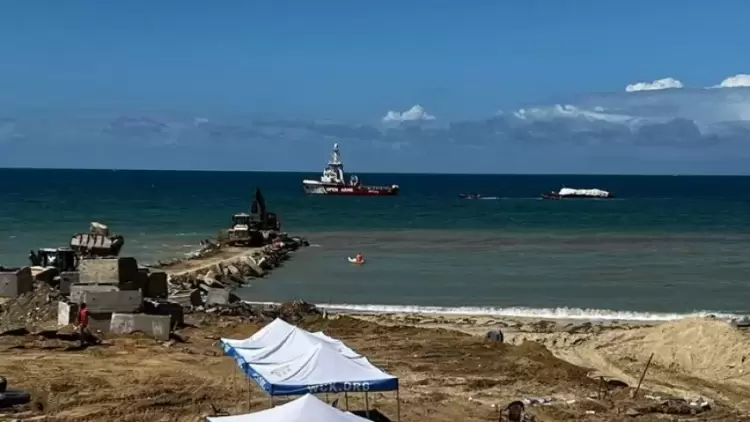 لسان بحري على شاطئ غزة لاستقبال المساعدات بحراً