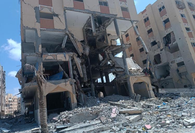 الدمار الذي خلفته قوات الاحتلال الاسرائيلي في مدينة حمد غرب خانيونس