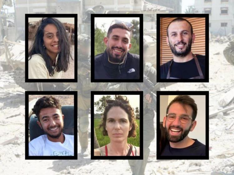 صور 6 أسرى إسرائيليين أعلن جيش الاحتلال استعادة جثثهم من أحد أنفاق رفح