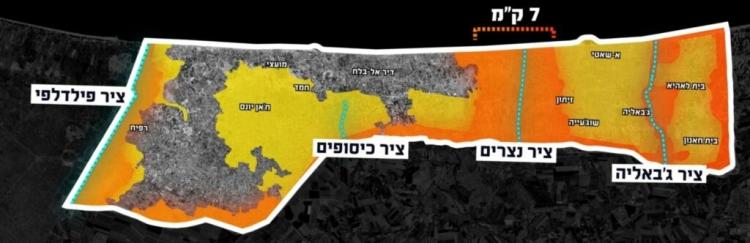 خريطة توضح تقسيم القطاع الى 3 مناطق