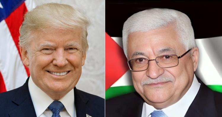 الرئيس الفلسطيني محمود عباس ونظيره الأمريكي دونالد ترامب