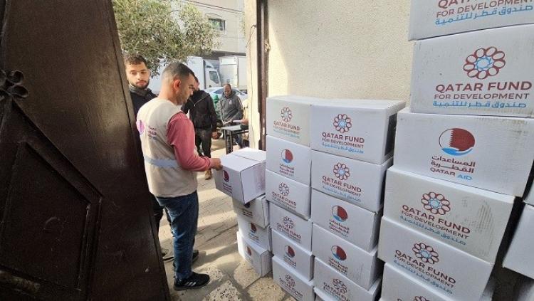 المساعدات القطرية تدخل غزة