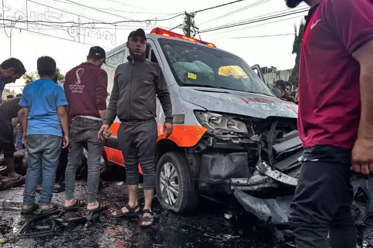 استهداف سيارة اسعاف في غزة