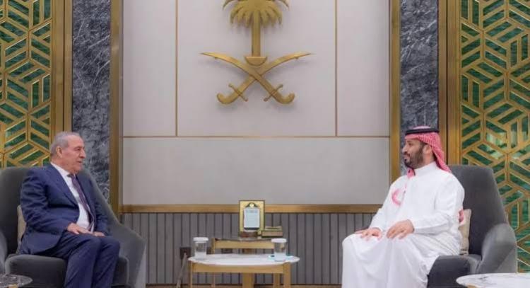 حسين الشيخ وولي العهد السعودي