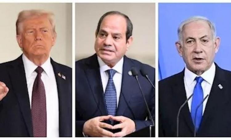 نتنياهو والسيسي وترامب