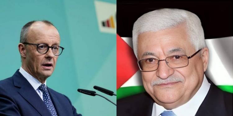 الرئيس محمود عباس و المستشار الألماني فريدريك ميرتس