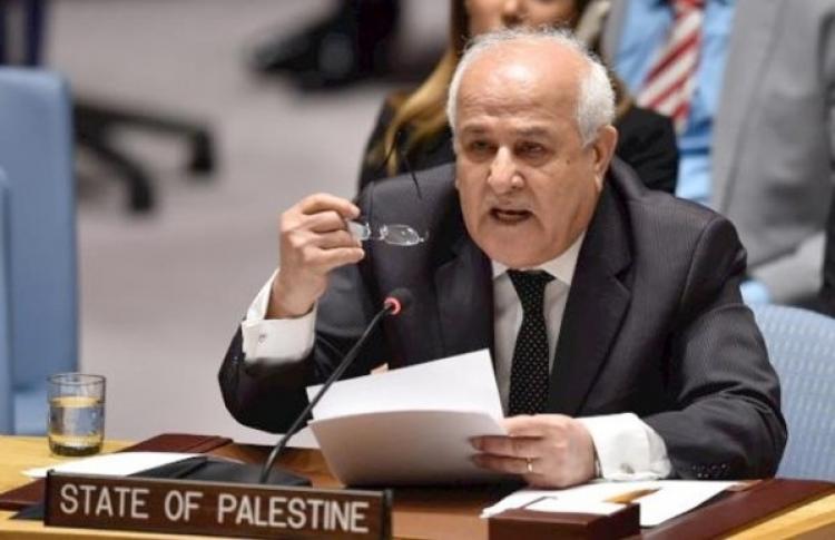 المندوب الدائم لدولة فلسطين لدى الأمم المتحدة الوزير رياض منصور