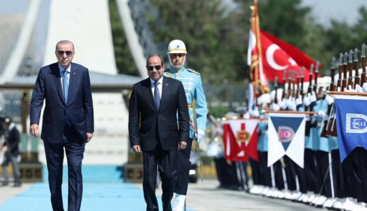الرئيس التركي رجب طيب أردوغان خلال استقبال نظيره المصري عبدالفتاح السيسي