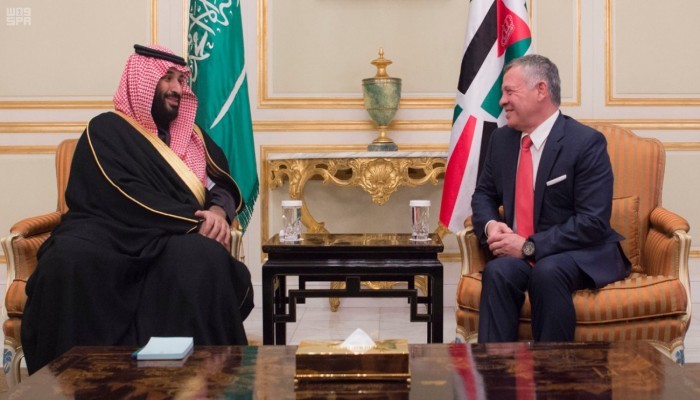 ملك الأردن عبد الله بن حسين مع ولي عهد السعودية الأمير محمد بن سلمان