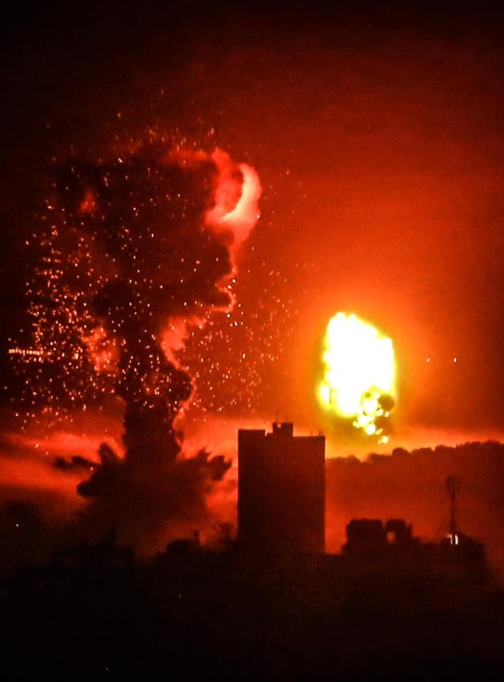 القصف الاسرائيلي على قطا غزة