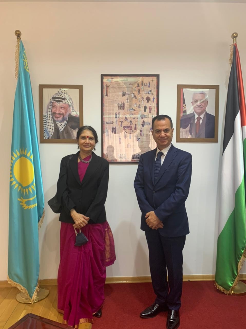 خلال استقبال السفير ابو زيد لسفيرة الهند