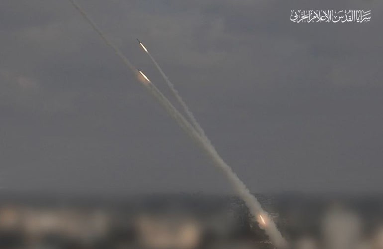 خلال اطلاق الصواريخ من غزة