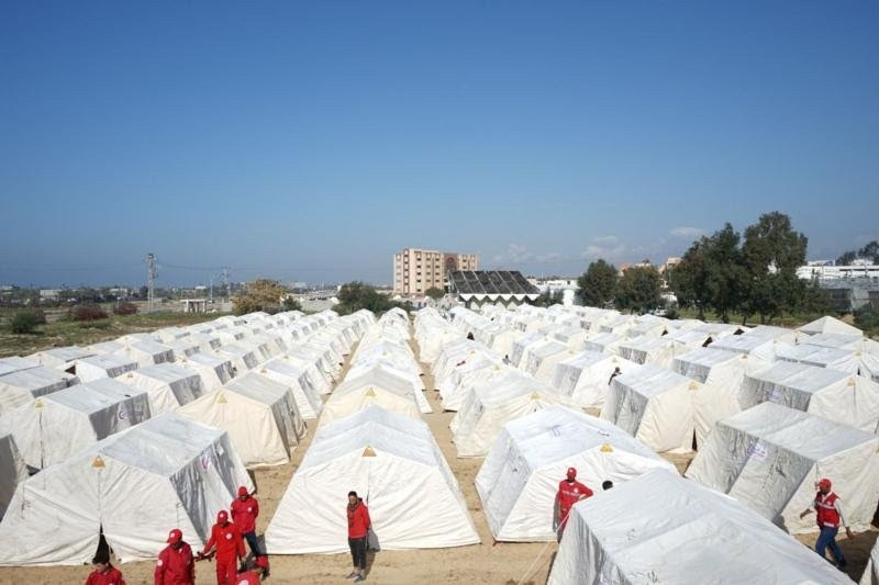 مخيم للنازحين في منطقة مواصي خان يونس