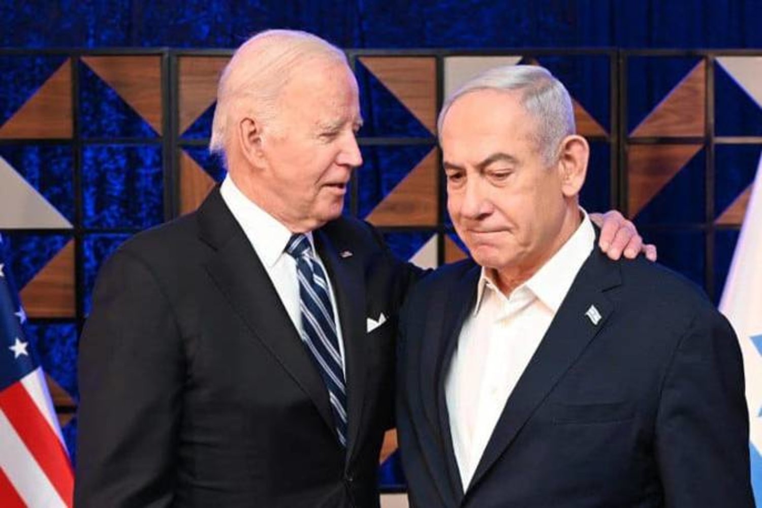 بنيامين نتنياهو رئيس الوزراء الاسرائيلي وجو بايدن الرئيس الأمريكي