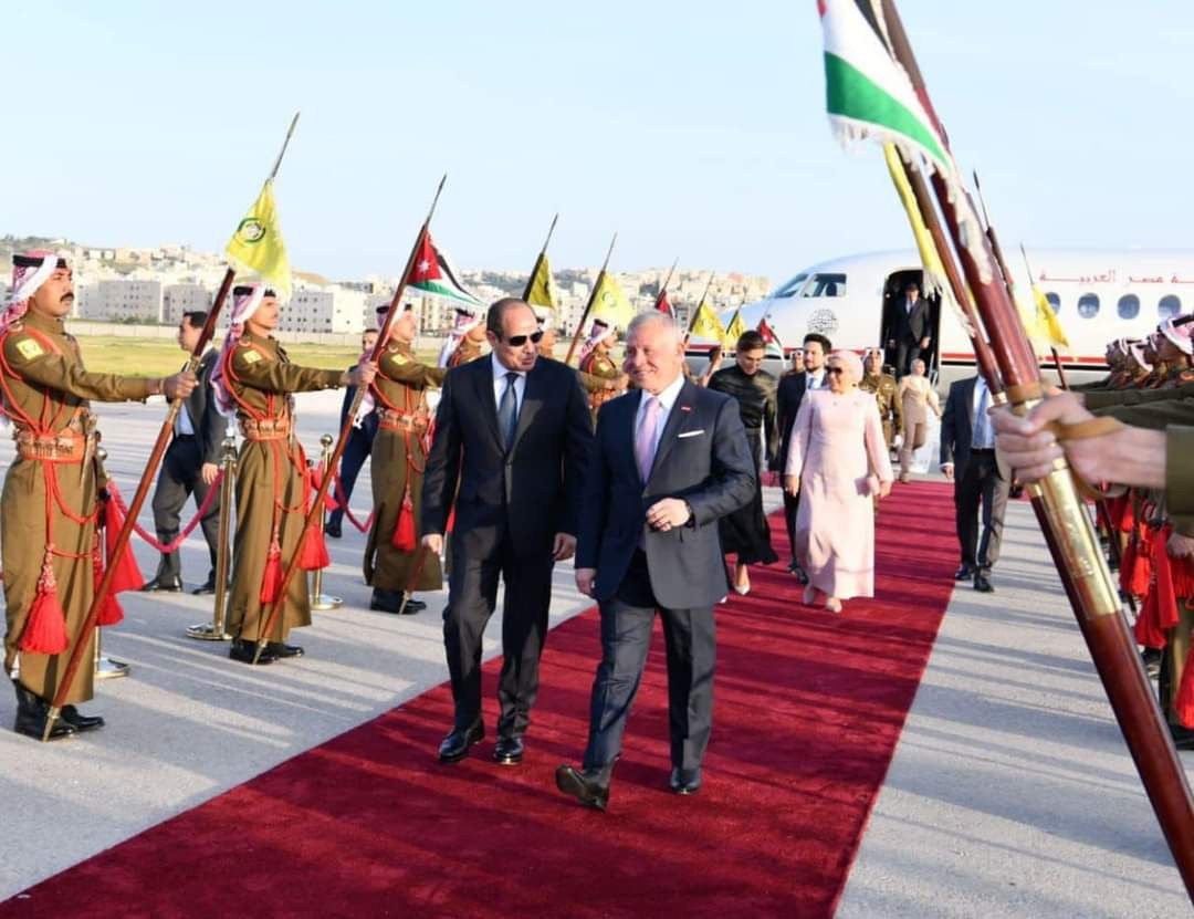 الرئيس الاردني عبد الله الثاني ونظيرة المصري عبد الفتاح السيسي
